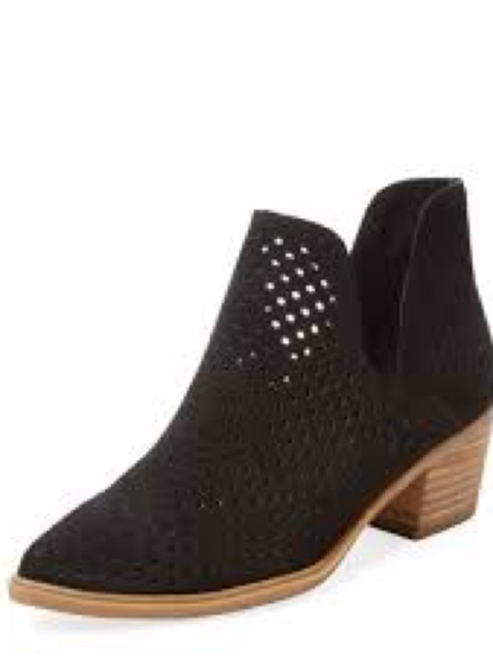 Steve Madden Black Perforated Cutout Ankle Bootie